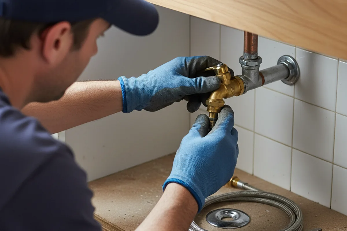 Shutoff valve and fitting work during Faucet and Fixture Repair in Bedminster